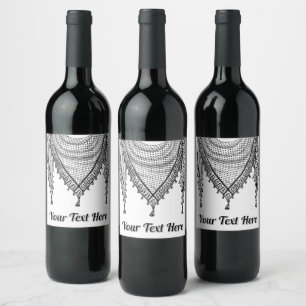 Étiquette Pour Bouteilles De Vin Keffiyeh Écharpe palestinienne tissu traditionnel