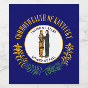 Étiquette Pour Bouteilles De Vin Kentucky : drapeau de l'État américain du Commonwe