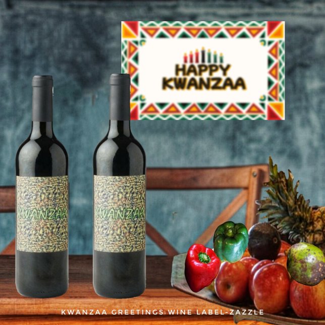 Étiquette Pour Bouteilles De Vin Kwanzaa (Créateur téléchargé)