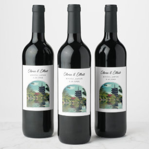Étiquette Pour Bouteilles De Vin Kyoto Mariage Japon Favoriser Personnalisé