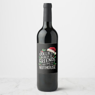 Étiquette Pour Bouteilles De Vin La bande de copains la plus joyeuse Noël Correspon