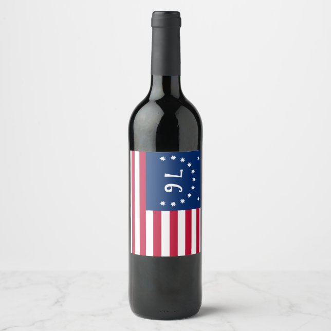 Étiquette Pour Bouteilles De Vin La bannière de Bennington : le 76e drapeau de bata (Devant)