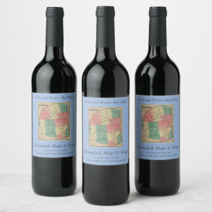 Étiquette Pour Bouteilles De Vin La carte de Stoddard de la nature sauvage des Adir