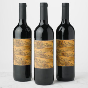 Étiquette Pour Bouteilles De Vin La Constitution américaine