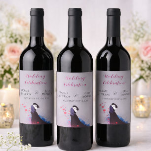 Étiquette Pour Bouteilles De Vin La Dolce Vita Mariage Inspiration française 1940