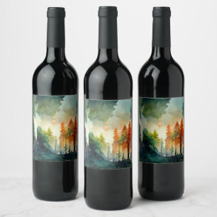 Étiquette Pour Bouteilles De Vin La forêt (nature)