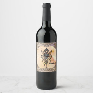 Étiquette Pour Bouteilles De Vin La mélodie de la nature, la danse de la fée des fl