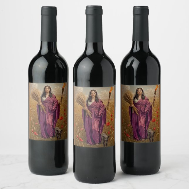 Étiquette Pour Bouteilles De Vin La Moisson Silencieuse de Déméter – Un Portrait Lu (Bouteilles)