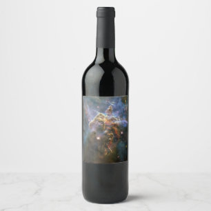 Étiquette Pour Bouteilles De Vin La montagne mystique en Carina Nebula Espace Hubbl
