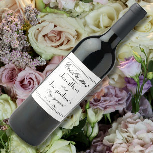 Étiquette Pour Bouteilles De Vin La partie de l'engagement des mariages privilégie