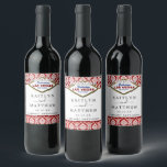 Étiquette Pour Bouteilles De Vin La Parties scintillant Damask Las Vegas Mariage Co<br><div class="desc">Célébrez dans le style avec ces étiquettes de bouteille de vin mariage chic et très tendance. Ce design est facile à personnaliser avec votre libellé d'événement spécial et vos invités seront ravis quand ils verront ces étiquettes fabuleux.</div>