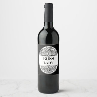 Étiquette Pour Bouteilles De Vin La Patronne – Élégante Empowerment