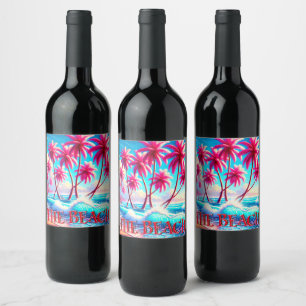 Étiquette Pour Bouteilles De Vin La plage