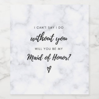 Étiquette Pour Bouteilles De Vin La servante d'honneur Proposition Étiquette de vin