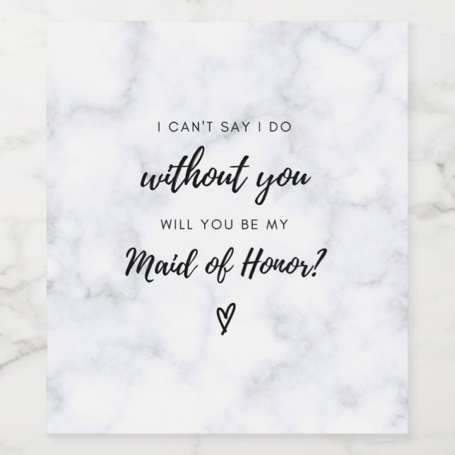 Étiquette Pour Bouteilles De Vin La servante d'honneur Proposition Étiquette de vin (Étiquettes simples)