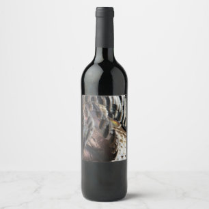 Étiquette Pour Bouteilles De Vin La Turquie sauvage Plumes I Abstrait Nature Design