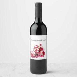 Étiquette Pour Bouteilles De Vin Label de vin de grenade