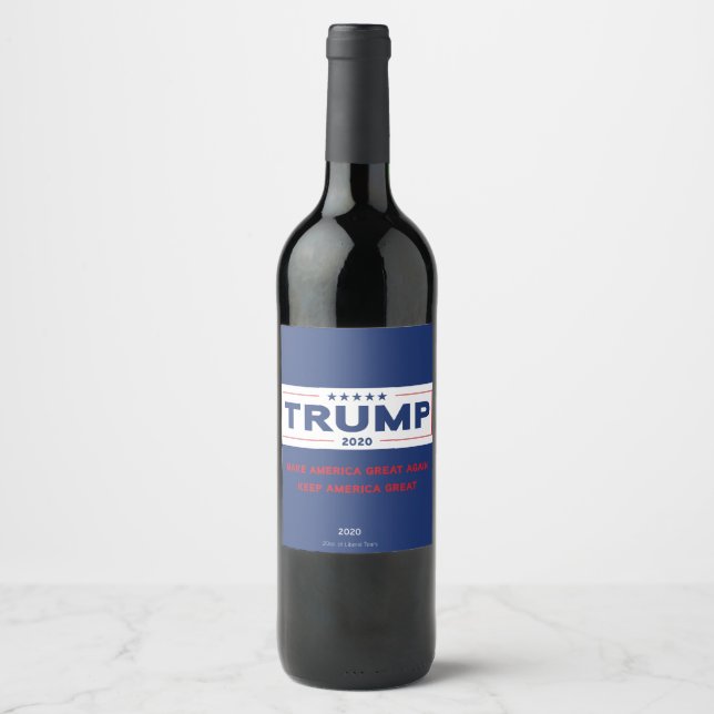 Étiquette Pour Bouteilles De Vin Label Vin Trump 2020 (Devant)