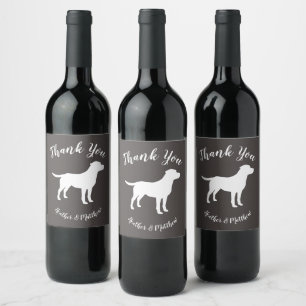Étiquette Pour Bouteilles De Vin Labrador Baby shower de chien Laboratoire gris Neu