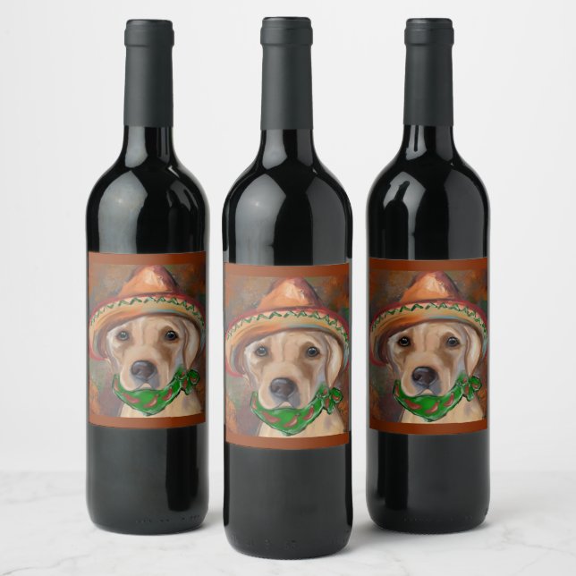 ÉTIQUETTE POUR BOUTEILLES DE VIN LABRADOR RETRIEVER            (Bouteilles)
