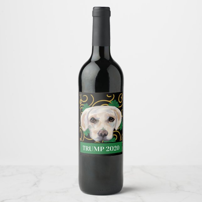 Étiquette Pour Bouteilles De Vin Labrador Retriever blanc (Devant)