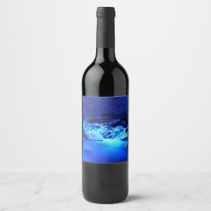 Étiquette Pour Bouteilles De Vin lac bleu