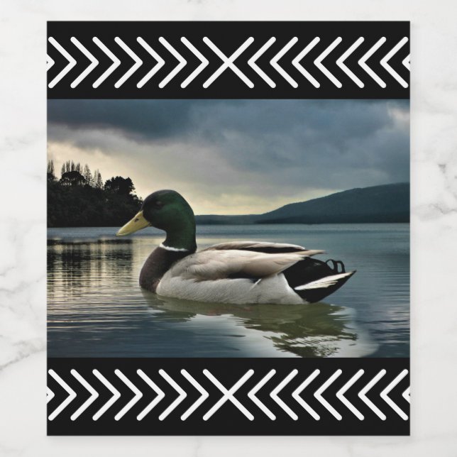 Étiquette Pour Bouteilles De Vin Lac Mallard Duck (Étiquettes simples)