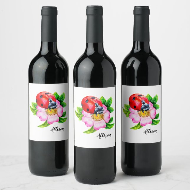 Étiquette Pour Bouteilles De Vin Ladybug (Bouteilles)