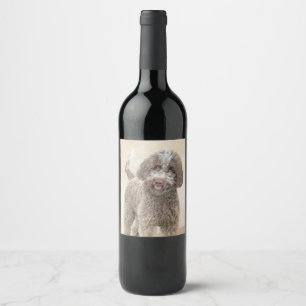 Étiquette Pour Bouteilles De Vin Lagotto Romagnolo Peinture - Cute Original Dog Art