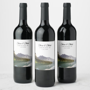 Étiquette Pour Bouteilles De Vin Lake Placid New York Mariage Étiquette de vin