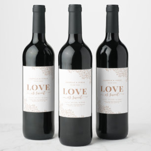 Étiquette Pour Bouteilles De Vin L'amour élégant est la faveur de mariage doux