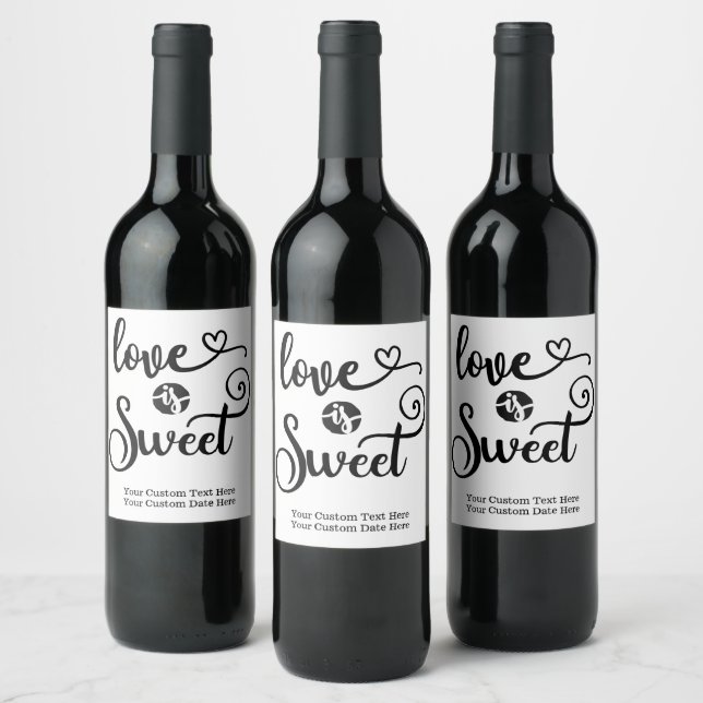 Étiquette Pour Bouteilles De Vin L'amour est doux (Bouteilles)