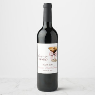 Étiquette Pour Bouteilles De Vin L'amour est en train de préparer Pink Bow Café Ent