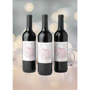 Étiquette Pour Bouteilles De Vin L'amour est patient 1 Corinthiens 13:4-7 Pivoine