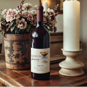 Étiquette Pour Bouteilles De Vin L'amour se prépare Blue Coquette Bow Baby Shower d