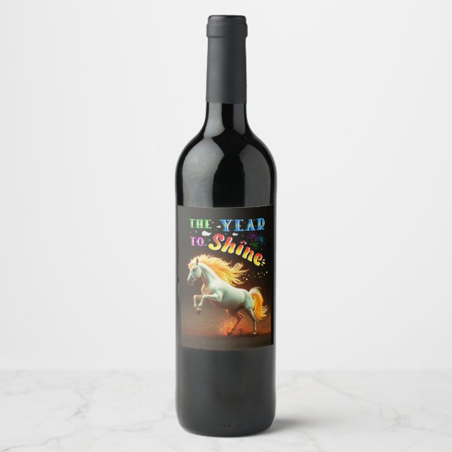 Étiquette Pour Bouteilles De Vin L'année pour briller (Devant)