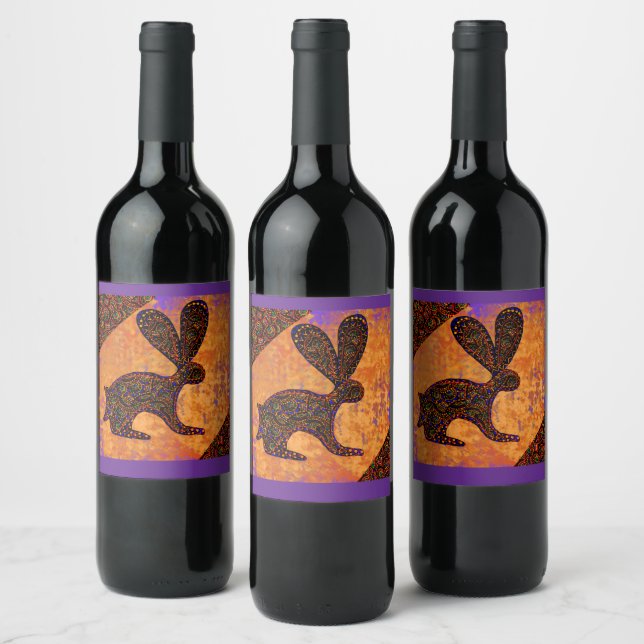 ÉTIQUETTE POUR BOUTEILLES DE VIN LAPIN (Bouteilles)