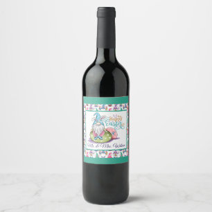 Étiquette Pour Bouteilles De Vin Lapin de Pâques Gnome Personnalisé