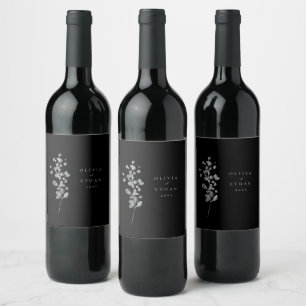 Étiquette Pour Bouteilles De Vin laque noire