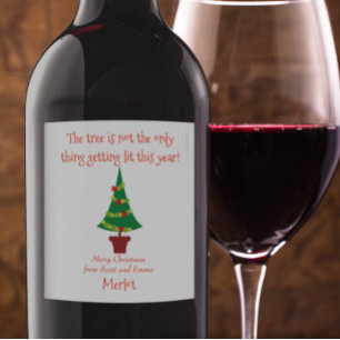 Étiquette Pour Bouteilles De Vin L'arbre drôle, pas la seule chose qui s'illumine