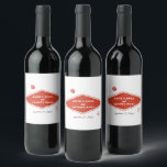 Étiquette Pour Bouteilles De Vin Las Vegas Casino Destination Mariage Rouge Blanc<br><div class="desc">Un design mariage à thème unique dessiné à la main par Las Vegas Casino. Destination moderne Las Vegas, Nevada thème mariage avec cartes à jouer, casino de jeux d'argent illustrations à thème. Un design mariage de Las Vegas rouge et blanc, idéal pour les mariages à thème casino. Des invitations de...</div>