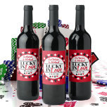 Étiquette Pour Bouteilles De Vin Las Vegas Casino Mariage Lucky In Love<br><div class="desc">Ce Poker Quatre Costumes Motif Lucky in Love design mariage est la façon parfaite d'ajouter une touche de chance et de sophistication à votre journée spéciale. Avec un motif de poker classique rouge, noir et blanc avec quatre costumes, ce design est à la fois élégant et ludique. Personnalisez votre design...</div>