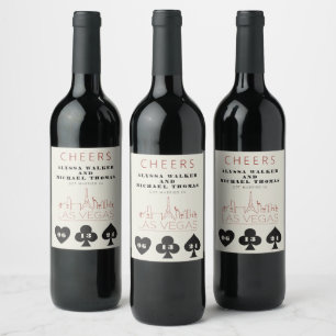 Étiquette Pour Bouteilles De Vin Las Vegas Casino Mariage Skyline