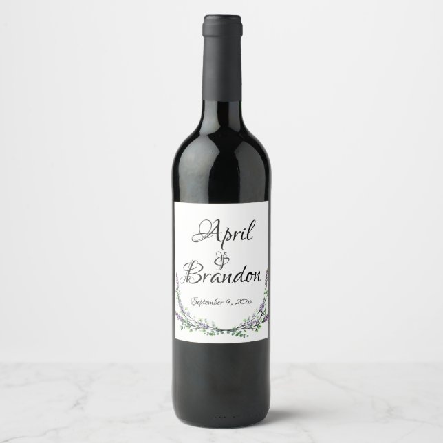 Étiquette Pour Bouteilles De Vin Lavande et Eucalyptus (Devant)