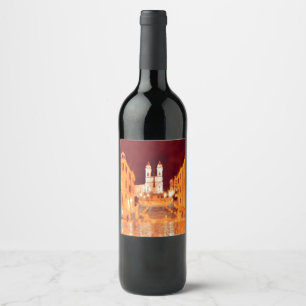 Étiquette Pour Bouteilles De Vin ldp PIAZZA DI SPAGNA par nuit Rome