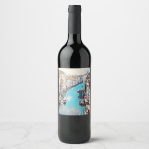 Étiquette Pour Bouteilles De Vin ldp VENICE - Vue sur le Grand Canal du Rialto