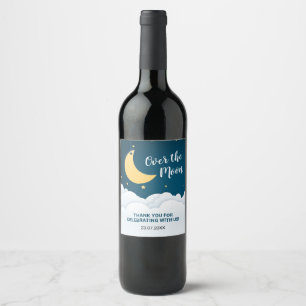 Étiquette Pour Bouteilles De Vin Le Baby shower de la Lune
