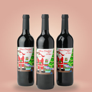Étiquette Pour Bouteilles De Vin Le cadeau anticipé de Santa - Un Noël Hole-in-One