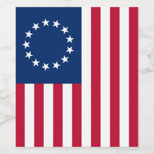 Étiquette Pour Bouteilles De Vin Le Cercle d'étoiles, Drapeau américain par Betsy R