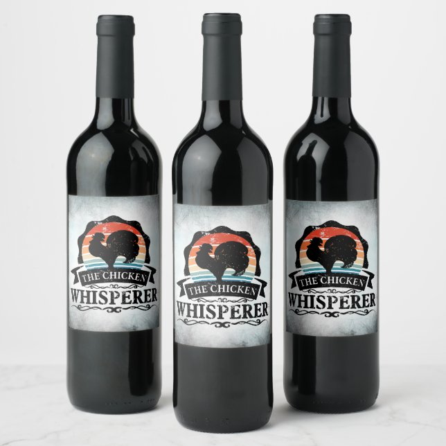 Étiquette Pour Bouteilles De Vin Le Chuchoteur de Poulets Drôle (Bouteilles)